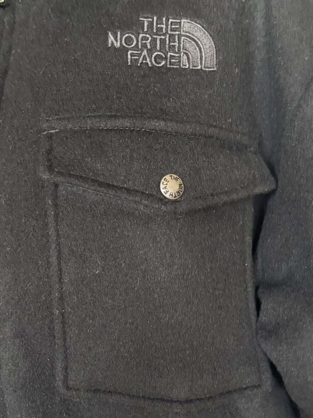 NWOT THE NORTH FACE BLACK WOOL BLEND COAT JACKET SIZE: XL/TG